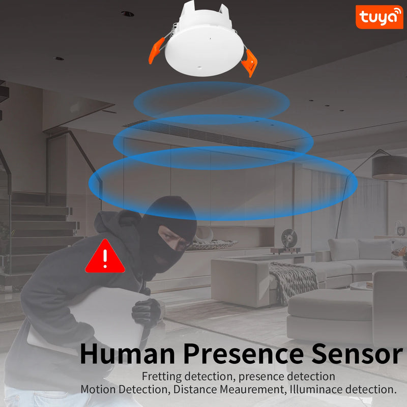 Tuya Smart WiFi/ZigBee Human Presence Detector Wave Radar Detection Sensor Light Luminosity 2 IN 1 Function Remote Monitor