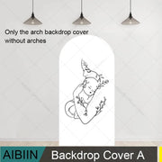 Pregnant Woman Silhouette Arch Backdrop Cover Minimalist Maternity Mother Baby Shower Party Decor Gender Reveal Background