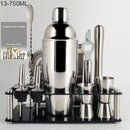Boston Cocktail Shaker Mixer Kit Bar Bartender 750/600ml 550ML Stainless Steel Glass Shakers Spoon Pourer Straw Ice Tong Tools