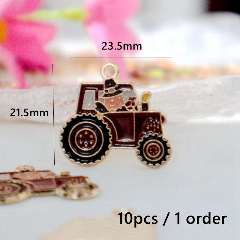 10pcs Cute Thanksgiving Turkey Food Metal Pendant Cartoon Alloy Charms DIY Necklace Bracelet Earrings Jewelry Keychain Accessory