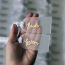Frosted Acryl Hochzeit Blanko Platzkarte Klar/Gold Bogen Geschenkanhänger Namensschild Tischordnung DIY Platzmarkierung für Bankett Party