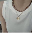 Modern Jewelry Brown Style Autumn Popular Natural Pearl Stones Necklace For Women Gift