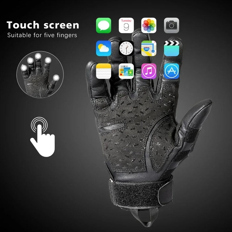 Tactical Gloves Pro Army Military Touch Screen PU Leather Outdoor Hunting Hiking Combat Airsoft Full Finger Shooting Glove Men
