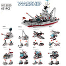 1000+PCS Military Series Warship Fighter Robot Building Blocks Boat Airplane Car Set Toys For Children Gifts