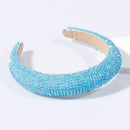 Full Crystal Luxury Hair Accessories Hairbands Sparkly Padded Rhinestones Headbands Headdress Black White Pink Women Headband