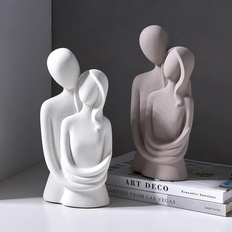 Abstract Couple Statue Decorative Sculpture Modern Home Decoration Ceramic Figure Figurines lovers Living room table ornaments