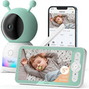 BOIFUN 2K 5" Baby Monitor Camera, Colorful Night Lights, 360° Rotation with Phone App, Motion Monitoring, Automatic Tracking