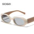 SO&EI Fashion Polygon Rectangle Jelly Color Women Sunglasses Retro Red Blue Shades UV400 Men Sun Glasses