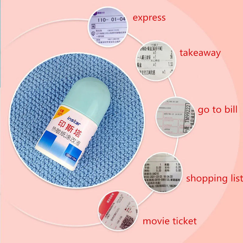 15/30ml Thermal Paper Privacy Eraser Identity Protection Security Stationery Privacy Protection Fluid Portable Courier Invoice