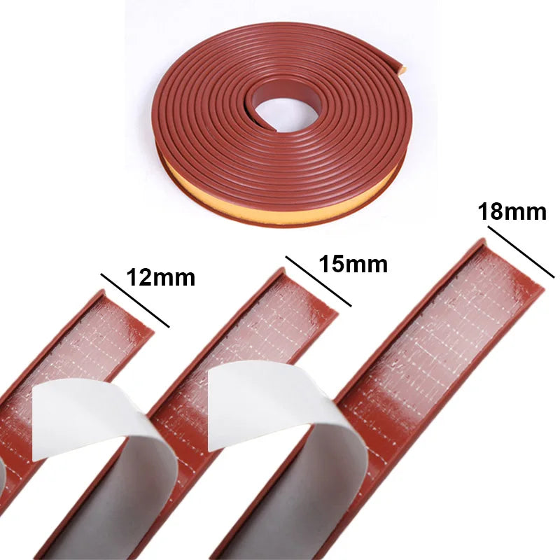 Self-adhesive Edge Banding Strip Furniture Wood Board Cabinet Table Chair Protector Cover U-shaped Silicone Rubber Seal Strip