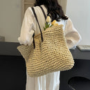 Straw Woven Tote Bags Casual Large Luxury Design Capacity Handbag Beach Shoulder Simple Women's Bag Shopping Summer bolsos
