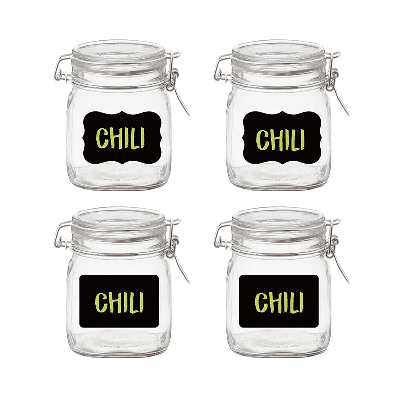 Chalkboard Labels And Pens Kitchen Jar Stickers Spice Labels Kitchen Sorting Stickers Reusable Jam Labels Erasable Stickers