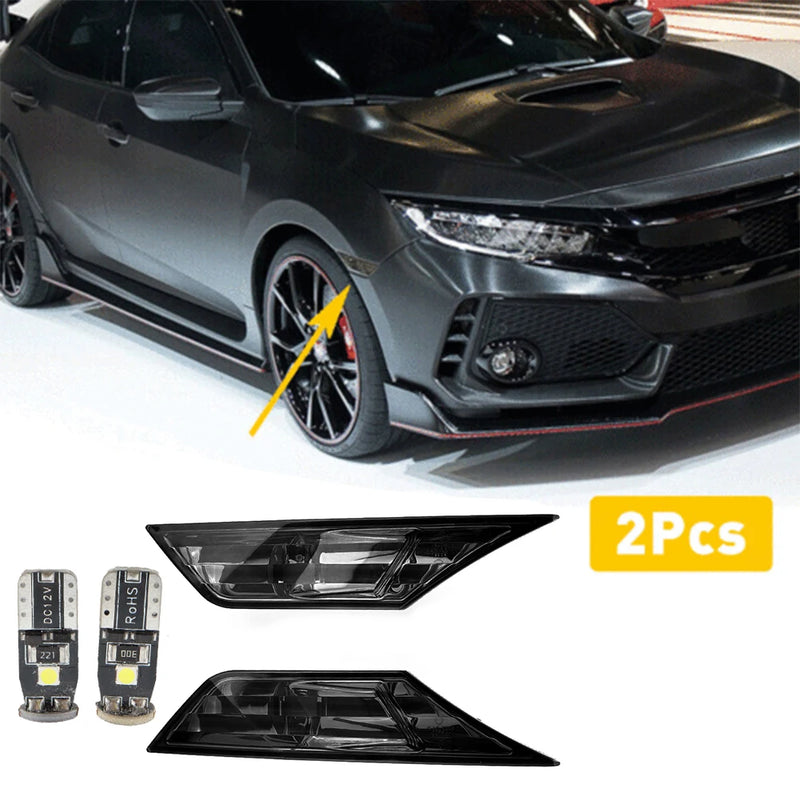 2pcs Car Turn Signal  Light For Honda Civic 2016-2021 IP68 Waterproof turn signal width light modified  black with LED bulb