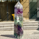 Natürlicher Fluoritkristall Säule Zauberstab Obelisk Spitze Erdheilung