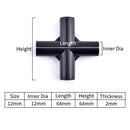 I.D 8/12/16/19mm Black Plastic Pipe Connector DIY Shelf Water Tube Joint Tent Fixed Connector Tee Four Way Elbow Straight Joint