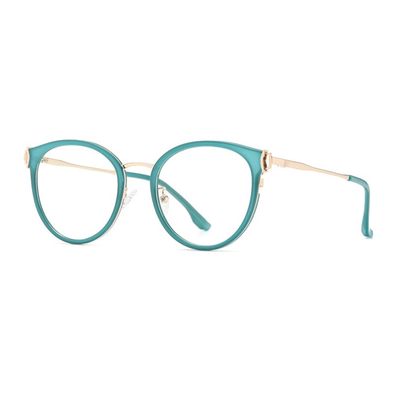 Woman Optical Eyeglasses Metal Legs and Acetate Rim Spectacles for Women Prescription Eyewear Glasses Frame Cat-Eye Style