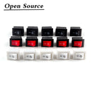 5/10Pcs Push Button Switch 10x15mm SPST 2Pin 3A 250V KCD11 Snap-in on/Off  Rocker Switch 10MM*15MM Black Red and White