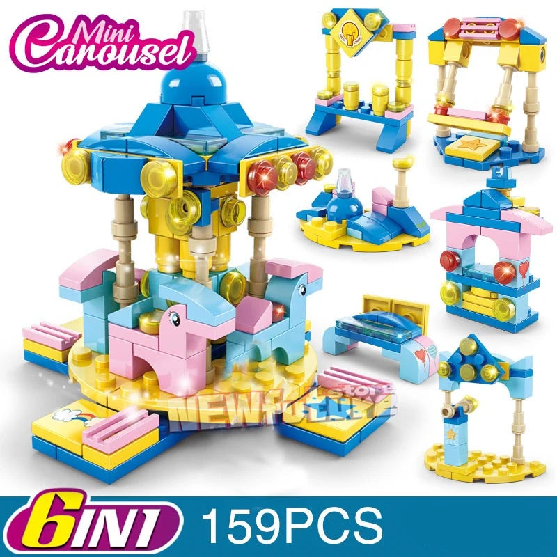 DIY Architecture Store Street View Food House Building Blocks Kit Girls Bricks Classic Movie Model Kids Toys For Children