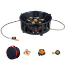 21000W Electronic Ignition Gas Stove with Adapter Portable Outdoor Furnace Barbecue Burner Cookware for Outdoor Camping Tourist