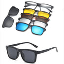 6 In 1 Changed Lens 5 Lenes Magnet Sunglasses Mirrored Sunglasses Glasses Men Polarized Custom Prescription