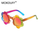 Kids Flower Sunglasses Rainbow Colorful Cute Round Kid Eyewear for Toddler Kids Boy Girls Outdoor Activities
