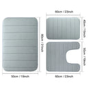 Black Memory Foam Bath Mat Soft Comfortable Super Water Absorption Non-Slip Thick Machine Washable Easy to Dry Home Floor Rug