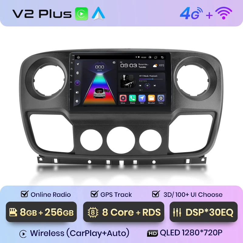 Junsun V1pro Android Auto Radio for Renault Master Nissan NV400 Opel Movan Wireless Carplay 4G Car Multimedia GPS 2din autoradio