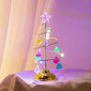 Night Lights Christmas Decorations Gifts Electroplated Iron Tree LED Luminous Crystal Christmas Tree Crystal Table Decoration