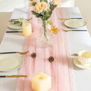 Wedding Pink Pearl Mesh Table Runner 10FT Sheer Voile Dining Table Decoration For Romantic Wedding Engagement Anniversary Party