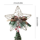 Christmas Tree Top Hat Alloy Hollow Out Star Christmas Tree Topper Pineapple Bow Decoration Tree Top