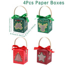 4pcs Santa Snowman Christmas Candy Boxes Merry Christmas Decor For Home 2024 Xmas Gifts Box Navidad New Year Packging Bags