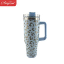 40 oz Tumbler With Handle Stainless Steel Thermos Water Bottle Travel Camping Coffee Thermos Mug Water Bottles Free Shipping