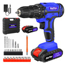 26 in 1 Cordless Drill Driver Set, 25+1 Torque Electric Screwdriver Kit for DIY Drilling Walls & LED Light