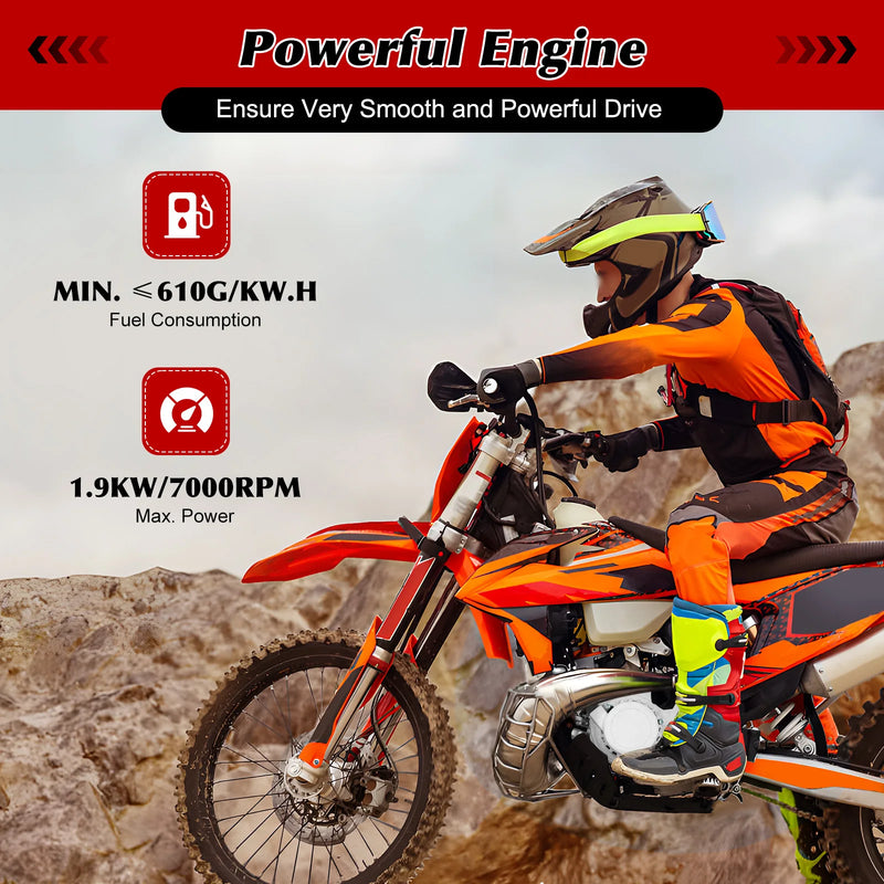 49.85CC 2-stroke Bicycle Engine Kit Single Cylinder Air-cooling Engine Max. Speed 48km/h