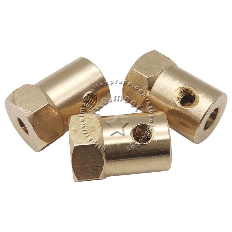 2/3/3.17/4/5/6/7/8mm Brass Rigid Hexagonal Coupling Motor Shaft Coupler Connector Sleeve for Robot Smart Car