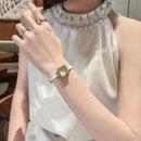 2023 New Women's Quartz Watch Inlaid with Rhinestones Luxury Temperament Retro Elegant Square Case True Pity Gift for Lovers