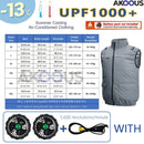 Hooded Cooling Vest Summer USB Charging 5V 12V Cooling Fan Air Conditioner Clothes Sleeveless Breathable Outdoor Sports Travel W
