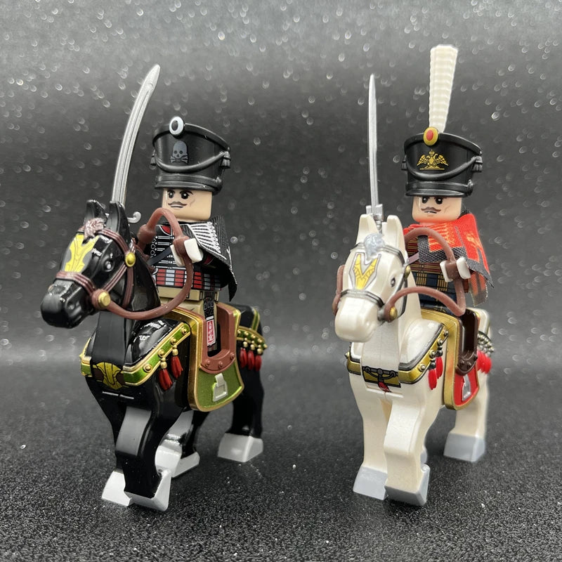 Medieval Napoleonic War French Dragoon British Soldiers Pirates Figures Army Scottish Fuisiler Building Blocks Weapons Brick Toy