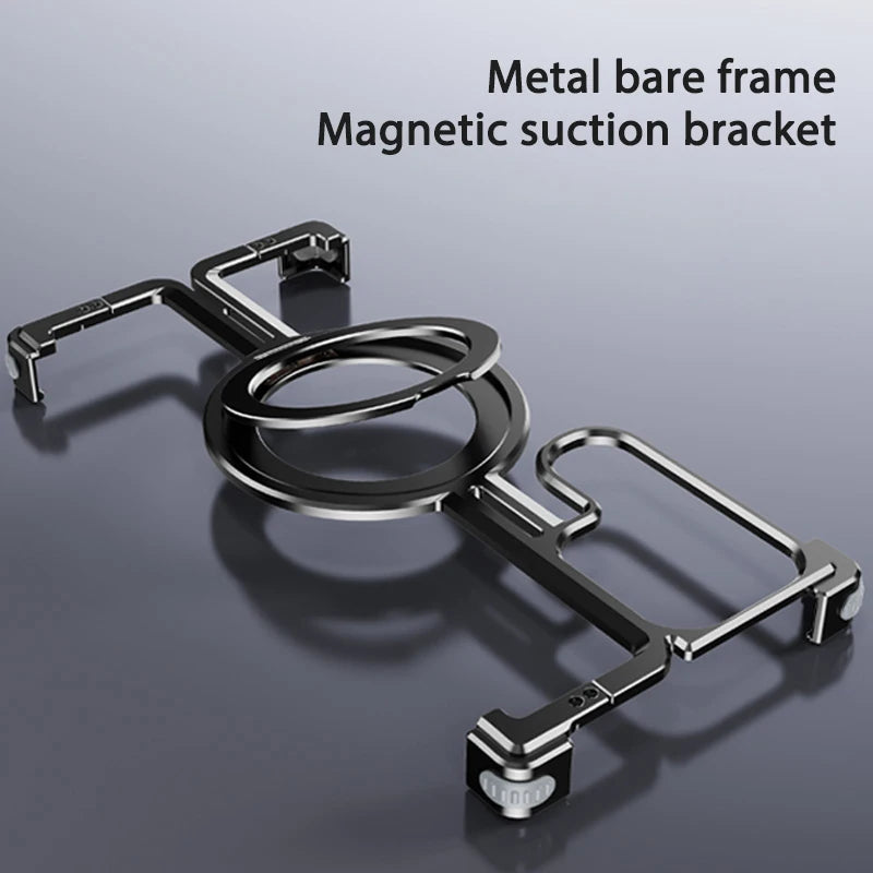 Luxury Magsafe Magnetic Metal Rimless Stand Phone Case For Samsung Galaxy S24 Ultra 24Plus Aluminum Alloy Shockproof Metal Cover