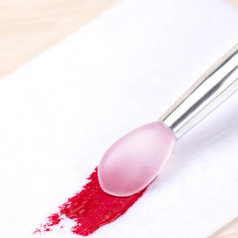 Soft Silicone Applicator Sticks Nail Powder Applying Manicure Brush Tools Washable Nail Art Silicone Pen For Uv Gel Polish