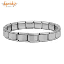 9 mm Wide Stainless Steel Bracelets Simple Trendy Style Daily Wear Silver-Color Charm Bracelet For Women On Party Unisex Style
