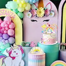 Unicorn Rainbow Cake Decorations with Rainbow Stars Unicorn Ballons Happy Birthday Cake Decorations for Boys Girls Kids Birthday