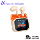 Touch Screen Translator Earbuds Wireless Bluetooth Headphones 144 Languages Translation have Noise Cancelling Business Headset