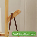 Bamboo Corner Tree Coat Rack Stand  Clothes Hanger with Hooks and Shelves