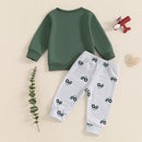Toddler Boys Outfit Dinosaur Print Short Sleeve T-Shirt with Drawstring Waist Shorts Kids Clothing Set for Summer