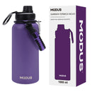Stainless Steel Vacuum Insulated Water Bottle, Wide Mouth Sports Bottle, Leak Proof Lid with Cord