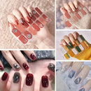 Semi Cured Gel Nails Art Stickers Fashion Solid Color Manicure Decal UV LED Lamp Need Gel Nail Decals Nail Sticker Decoration