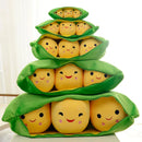 Pea Pod Plush Toy Cute Cartoon Pea Plush, 25/40/55cm Peasecod Stuffed Dolls Toys for Children Christmas Birthday Gift