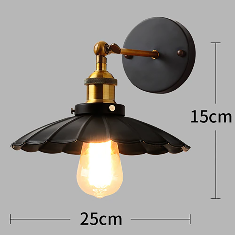 Retro LED Wall Lamp Minimalist Cage Black Lampshade Iron Light For Living Room Dining Room Bedroom Study Indoor Lighting Fixture