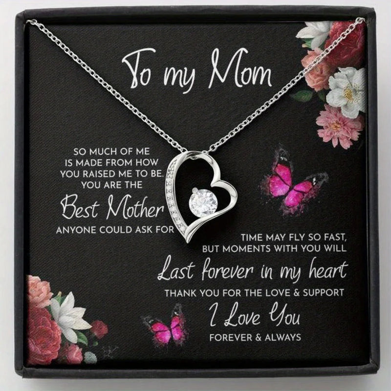 To My Mom Necklace Gifts Heart-like Necklace to My Mom Accessories Jewelry Holiday Birthday Party Christmas New Year Gifts